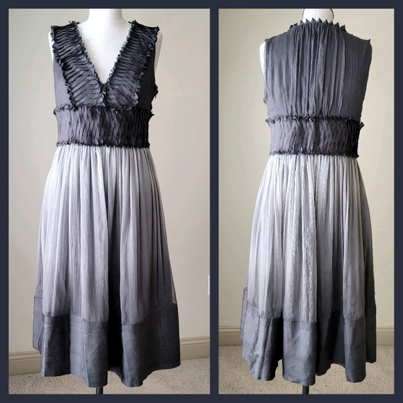 Zara Dresses & Skirts - Grey ombré silk dress